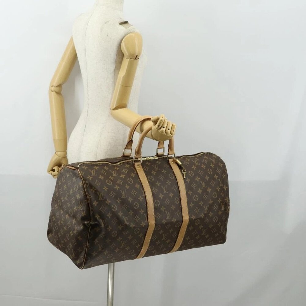 LOUIS VUITTON Monogram Keepall 55 Boston Bag M41424 LV Auth 155156